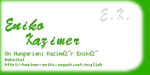 eniko kazimer business card